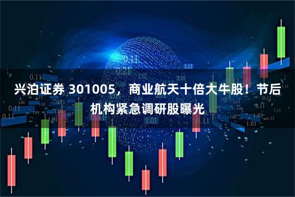 兴泊证券 301005，商业航天十倍大牛股！节后机构紧急调研股曝光